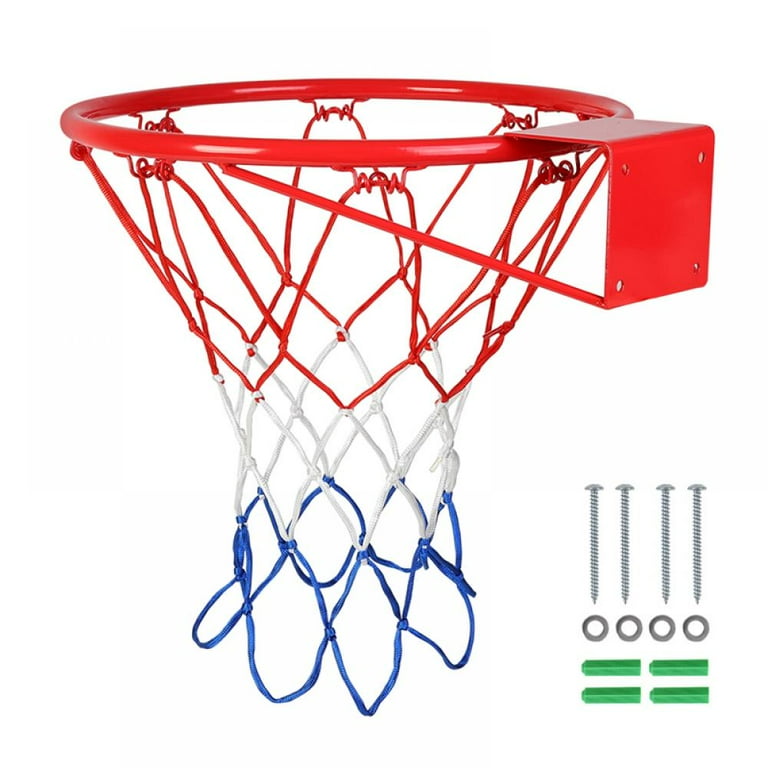 15 Inch Basketball Rim Net Basketball Hoop Wall Door Mounted Indoor Outdoor Hanging for Sports Play
