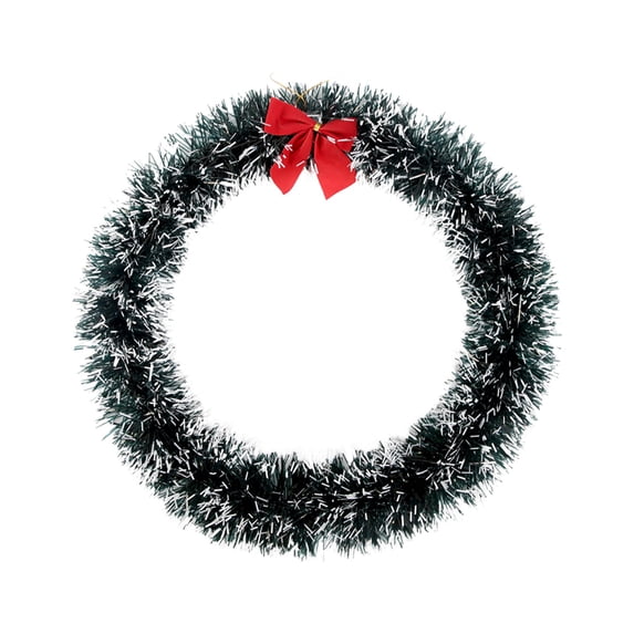 15 Inch Blank Artificial Green Christmas DIY Wreath, Unadorned Faux Greenery Frame with Red Bow, Customizable Base for Front Door, Window, Farmhouse Indoor Outdoor Xmas Party Handmade Decoration