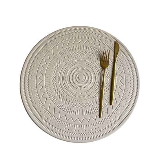 15 Inch Boho Placemats,Waterproof PVC Table Mat,Heat Resistant Wipeable Non-Slip Placemat for Kitchen Dining Decor