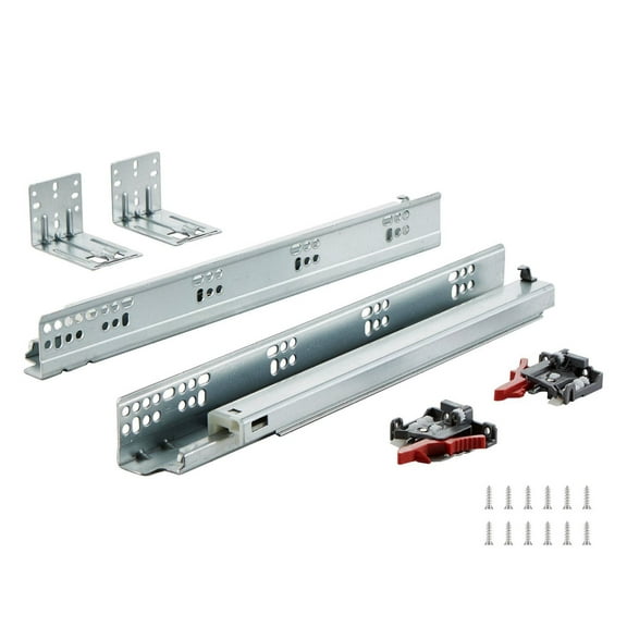 15 Inch Drawer Slides 6 Pairs, Full Extension Soft Close Rails - Heavy Duty Steel Bottom Mount Runners, 100 Lbs Capacity, Locking Mechanism for Cabinets & Kitchen