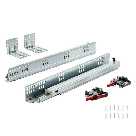15 Inch Drawer Slides - 6 Pairs Heavy Duty Full Extension Rails, Soft Close Cabinet Runners with Locking Mechanism, 100 Lbs Capacity - Bottom Mount