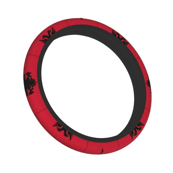 15 Inch Elastic Steering Wheel Cover Albania Flag Steering Wheel Cover Universal Neoprene Steering Wheel Covers Protector
