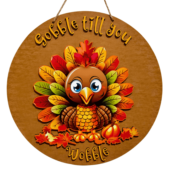 15 Inch Thanksgiving Welcome Sign Thanksgiving Wall Decorations Give Thanks Turkey Door Rustic Wooden Sign 3D Turkey Plate for Fall
