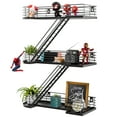 thumbnail image 1 of 15 Inch Fire Escape Wall Shelf - Black Metal Decorative Shelves, Eye-Catching Figurine Display Shelf Wall Mounted, Unique Ladder Home Décor for Knick Knack, Action Figure, Bedroom, Bathroom, 1 of 7