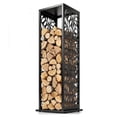 15 Inch Firewood Rack Outdoor Indoor, Galvanized Steel Firewood Holder ...