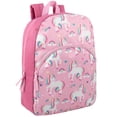 thumbnail image 1 of 15 Inch Fun Printed Backpack with Front Zippered Pocket & Padded Adjustable Shoulder Straps in&nbsp;Unique Unicorns, 1 of 5