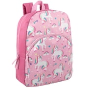 15 Inch Fun Printed Backpack with Front Zippered Pocket & Padded Adjustable Shoulder Straps in&nbsp;Unique Unicorns