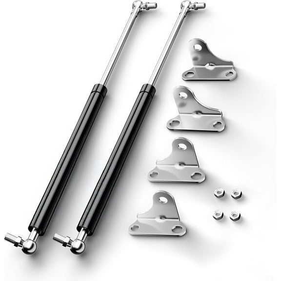 15 Inch Gas Strut - 100N/22.5Lb with Mounting Brackets, 2pcs | Lift Support Gas Spring Shocks for Storage Box Lid, Boat Hatch, RV Window and Cabinet, Fits 18-25 lb Lid