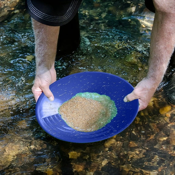 15 Inch Gold Panning Pan - Three Riffles for Easier Mining and Prospecting
