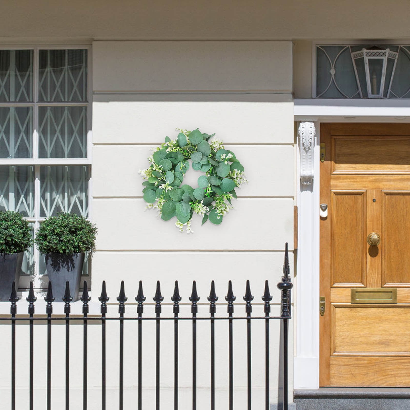 15 Inch Green Floral Spring Decorations Wreath Decoration Spring Summer