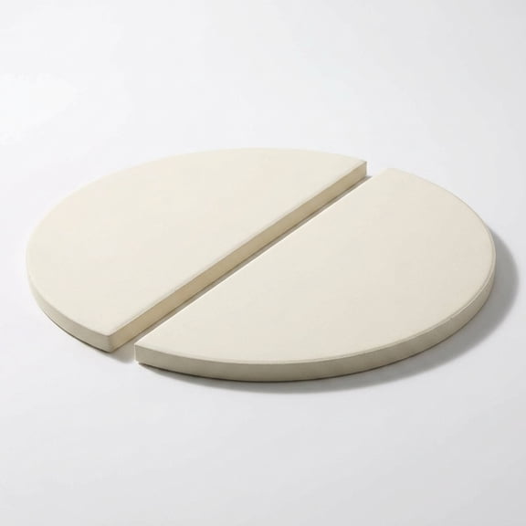15 Inch Half-moon Ceramic Heat Deflector Plates 2-pack Pizza Stone For Grill Bbq Accessories