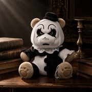 15 Inch Halloween Terrifier Art Clown Bear Stuffed Animals Plushie, Sitting Art Clown Bear Plush Toys Pillow for Halloween Decorations, Halloween Soft Toys Figure Gifts for Halloween Party Favors