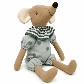 15 Inch Handmade Cloth Mouse Plush Toy, Soft Stuffed Animal Doll with Cute Outfit, Rustic Decorative Plush Mouse for Home Decor, Shelf Display, Room Decor and Gift Giving