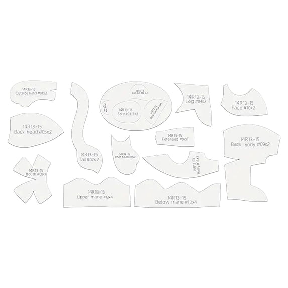 15-Inch Handmade Doll Cutting Reference Drawing Template C,Diy Floral Plush Sewing Pattern Kit Template with Pre Cut Shapes Easy To Follow Instructions for Handmade Stuffed Toy