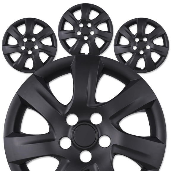 15 Inch Hubcaps Set of 4 Wheel Rim Cover for 2011-2016 Hyundai Elantra Sedan (Only Fit for Steel Hub) PP Material Wheel Rim Hub Cap Replacement (4 Pieces, Black Matte)