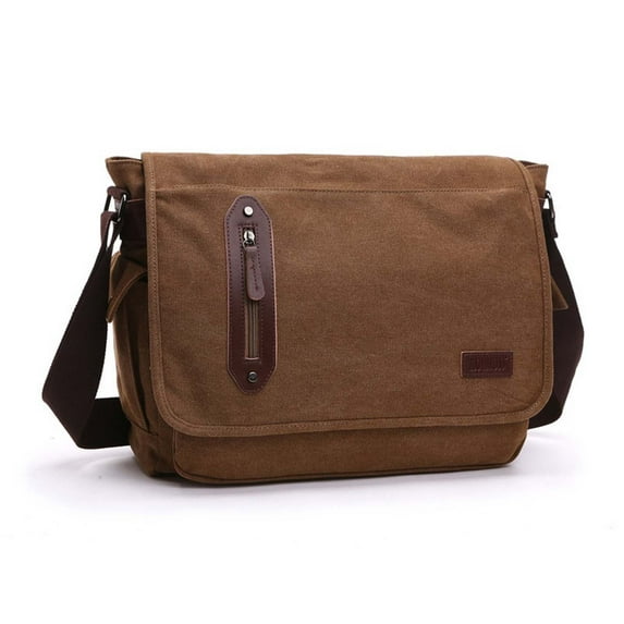 15 Inch Laptop Messenger Bag Canvas Cross Body Bag Single Shoulder Bag Handbag Messenger Bag Sling Bag for Men and Women