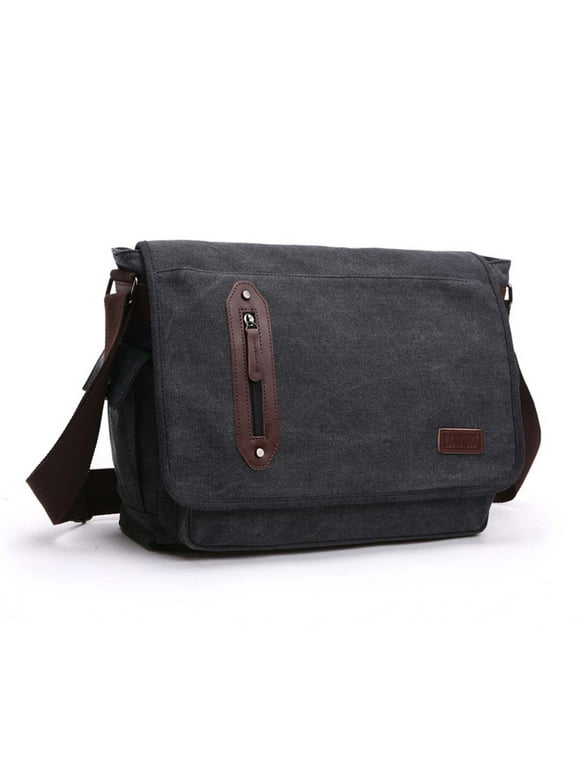 15 Inch Laptop Messenger Bag Canvas Cross Body Bag Single Shoulder Bag Handbag Messenger Bag Sling Bag for Men and Women