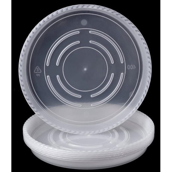 15 Inch Large Clear Plant Saucers Heavy Duty Round Plastic Flower Pot Water Tray 6 Pack