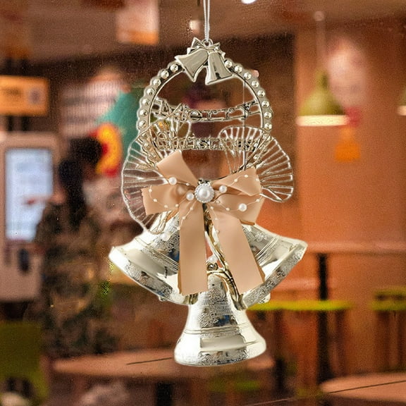 ​15 Inch Large Gold Christmas Bell Decor - Weather-Resistant Plastic Hanging Ornament for Porch, Tree & Windows (Single Piece)​​ Gold