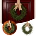 thumbnail image 1 of Summer Greenery Wreath for Front Door and Kitchen Cabinet Farmhouse with Burlap Ribbon 15 Inch Decorative Greenery for Porch Wall Window, 1 of 4