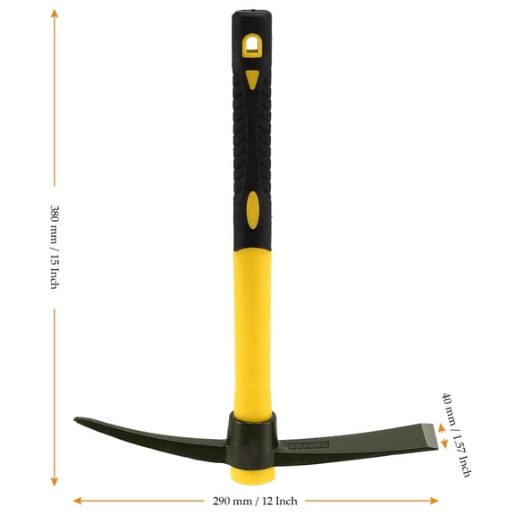 15 Inch Pick Mattock Hoe with Fiberglass Handle 2 PCS Garden Cultivating Tool
