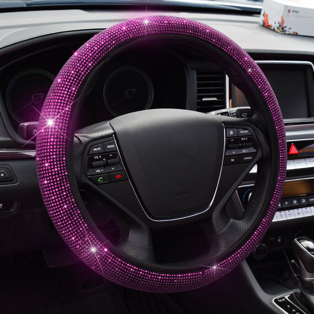 Bling Glitter Diamond Car Steering Wheel Cover Shiny Crystal