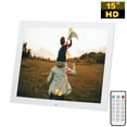 thumbnail image 1 of 15 Inch Portable HD LED Digital Picture Frame Clock Movie Player Album Function With Remote Controller,Whith, 1 of 7