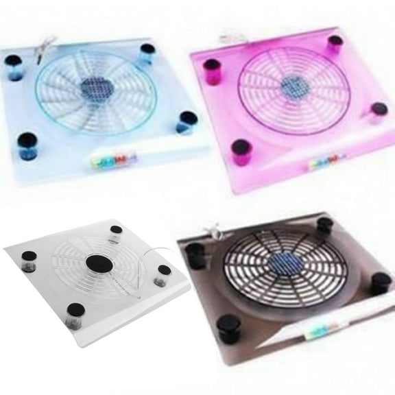 15 Inch Portable Ultra-Slim Laptop Transparent Cooling Pad Stand with Quiet Fans and LED Screen Pad
