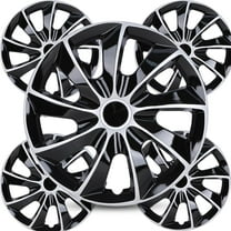 15-Inch Premium Silver Lacquer & Black Lacquer Hubcaps Wheel Cover Replacement R15 Hub Caps Universal Wheel Rim Cover ABS Material Snap On Car Truck SUV (15 Inch Hubcaps Set of 4)