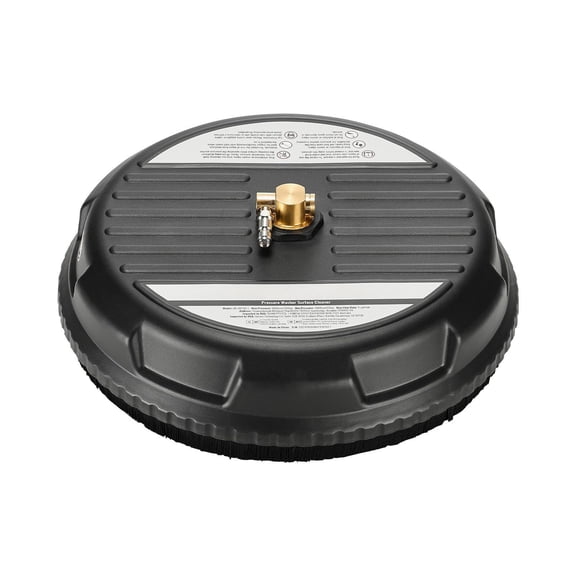 15 Inch Pressure Washer Surface Cleaner - 3000 PSI - 4 Wheel - Plastic - Black - Quick Connect - Driveway Patio Deck Cleaning