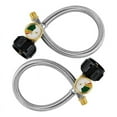 thumbnail image 1 of 15 Inch RV Propane Hose Pigtail with Gauge for 5-40Lb Tanks - Stainless Braided Propane Hose Quick Connect 2 Pack, 1 of 6