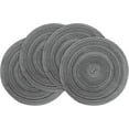 thumbnail image 1 of 15 Inch Round Braided Placemats Set of 4, Washable Heat Resistant Cotton Polyester Circle Place Mats for Kitchen Dining Table - Black, 1 of 7