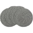 thumbnail image 1 of 15 Inch Round Braided Placemats Set of 4, Washable Heat Resistant Cotton Polyester Circle Place Mats for Kitchen Dining Table - Spring Green, 1 of 5