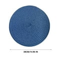 thumbnail image 1 of 15 Inch Round Braided Placemats, Washable Heat Resistant Cotton Polyester Circle Place Mats for Kitchen Dining Table, Blue, 1 of 5