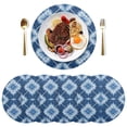 thumbnail image 1 of 15 Inch Round Grid Plate Mats Heat Non-Slip Resistant PVC Placemats for Kitchen Dining Table Decor Blue and White Tie-dye 4PCS, 1 of 5