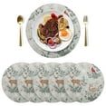 thumbnail image 1 of 15 Inch Round Grid Plate Mats Heat Non-Slip Resistant PVC Placemats for Kitchen Dining Table Decor Deer and Cardinals Pattern 4PCS, 1 of 5