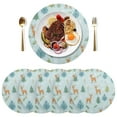 thumbnail image 1 of 15 Inch Round Grid Plate Mats Heat Non-Slip Resistant PVC Placemats for Kitchen Dining Table Decor Deer and Pine Trees Pattern 4PCS, 1 of 5