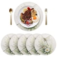 thumbnail image 1 of 15 Inch Round Grid Plate Mats Heat Non-Slip Resistant PVC Placemats for Kitchen Dining Table Decor Dragonflies with White Daisies 6PCS, 1 of 5