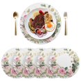 thumbnail image 1 of 15 Inch Round Grid Plate Mats Heat Non-Slip Resistant PVC Placemats for Kitchen Dining Table Decor Pink Roses and Greenery Wreath 1PCS, 1 of 5