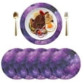 thumbnail image 1 of 15 Inch Round Grid Plate Mats Heat Non-Slip Resistant PVC Placemats for Kitchen Dining Table Decor Purple and Black Tie-dye Texture 1PCS, 1 of 5
