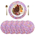 thumbnail image 1 of 15 Inch Round Grid Plate Mats Heat Non-Slip Resistant PVC Placemats for Kitchen Dining Table Decor Small Colors Shapes 4PCS, 1 of 5