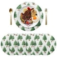 thumbnail image 1 of 15 Inch Round Grid Plate Mats Heat Non-Slip Resistant PVC Placemats for Kitchen Dining Table Decor Watercolor Green Christmas Tree 4PCS, 1 of 5