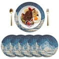 thumbnail image 1 of 15 Inch Round Grid Plate Mats Heat Non-Slip Resistant PVC Placemats for Kitchen Dining Table Decor Winter Fairyland Scene 1PCS, 1 of 5