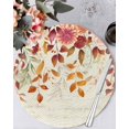 thumbnail image 1 of 15 Inch Round Placemats Set of 4, Autumn Leaves Non Slip Heat Insulation PP Table Mats, Thanksgiving Retro Eucalyptus Flowers Washable Place Mats for Kitchen Dining Party Table Decor, 1 of 7