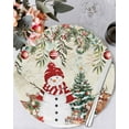 thumbnail image 1 of 15 Inch Round Placemats Set of 4, Beige Christmas Non Slip Heat Insulation PP Table Mats, Snowman Xmas Tree Elk Poinsettia Washable Place Mats for Kitchen Dining Party Table Decor, 1 of 7
