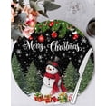thumbnail image 1 of 15 Inch Round Placemats Set of 4, Black Christmas Non Slip Heat Insulation PP Table Mats, Xmas Tree Ball Snowflake Winter Gifts Washable Place Mats for Kitchen Dining Party Table Decor, 1 of 7