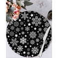 thumbnail image 1 of 15 Inch Round Placemats Set of 4, Black Christmas Snowflakes Non Slip Heat Insulation PP Table Mats, Xmas Winter Modern Washable Place Mats for Kitchen Dining Party Table Decor, 1 of 7