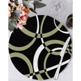 thumbnail image 1 of 15 Inch Round Placemats Set of 4, Black Geometric Non Slip Heat Insulation PP Table Mats, Modern Sage Green White Striped Art Washable Place Mats for Kitchen Dining Party Table Decor, 1 of 7