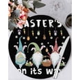 thumbnail image 1 of 15 Inch Round Placemats Set of 4, Black Gnomes Easter Non Slip Heat Insulation PP Table Mats, Eggs Botanical Carrot Pastoral Washable Place Mats for Kitchen Dining Party Table Decor, 1 of 7
