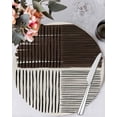 thumbnail image 1 of 15 Inch Round Placemats Set of 4, Black Striped Non Slip Heat Insulation PP Table Mats, Farmhouse Stripes Modern Abstract Art Washable Place Mats for Kitchen Dining Party Table Decor, 1 of 7